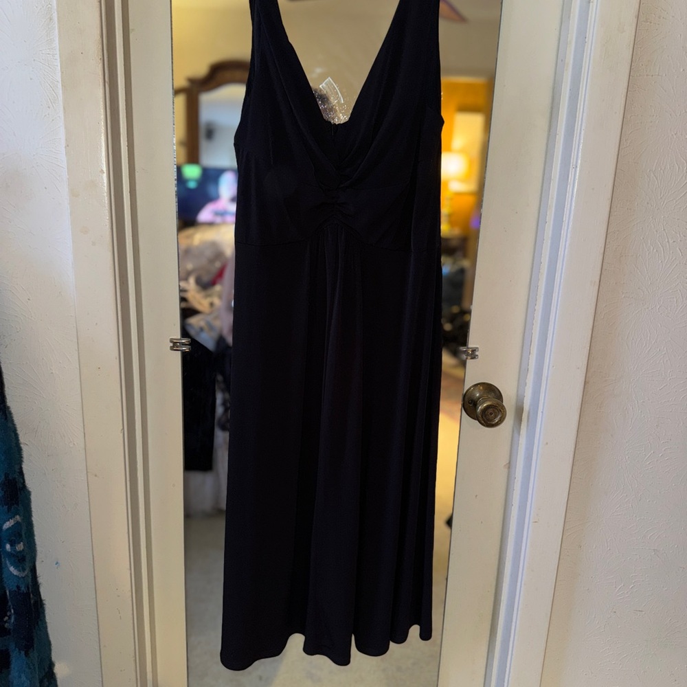 Connected Apparel Black Midi Dress
